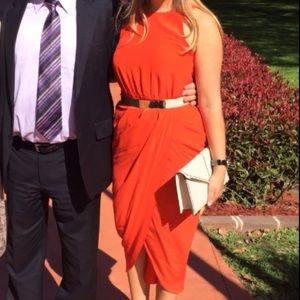 Australian designer dress in bright red